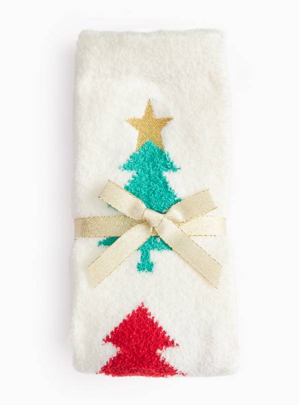 Christmas Tree Bright Cosy Ankle Socks 2 Pack 4-8
